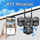 6MP Triple Lens Surveillance Camera Outdoor 4G WiFi Camera Auto Tracking Camera Two-Way Voice Camera