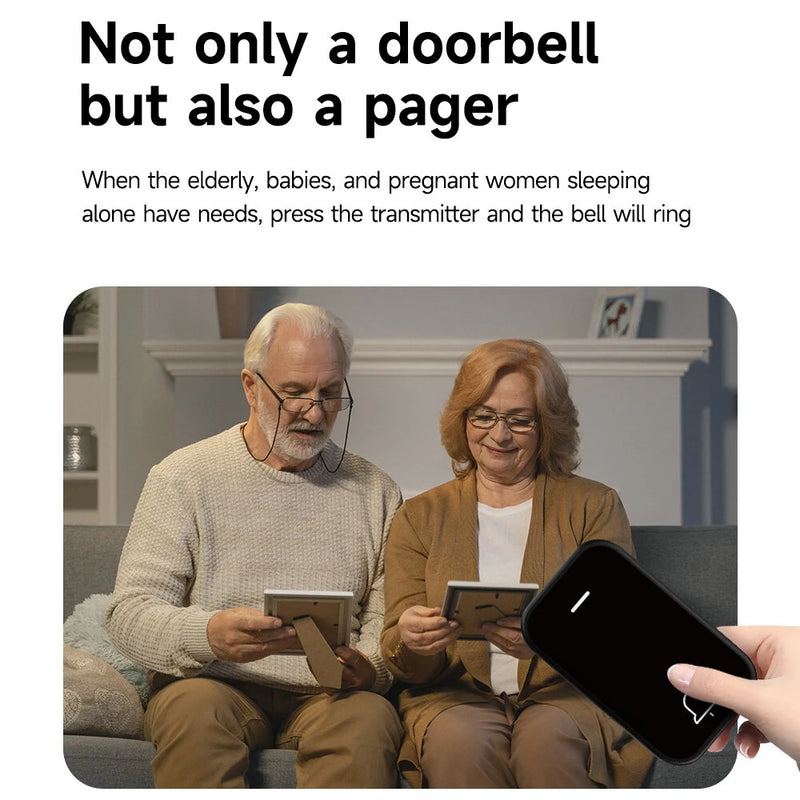 1-to-1 Wireless Music Doorbell IP44 Waterproof 200 Meters Long Range Remote 38 Music Easy Installation Smart Home Battery Operated Door Bell EU Plug Pager