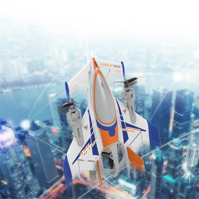 QIDI 570 2.4GHz 6CH 315mm Wingspan VTOL One Click Crane Mode Night Flying 6-Axis Gyro Brushless EPP RC Airplane RTF Compatible Futaba & DSM Receiver