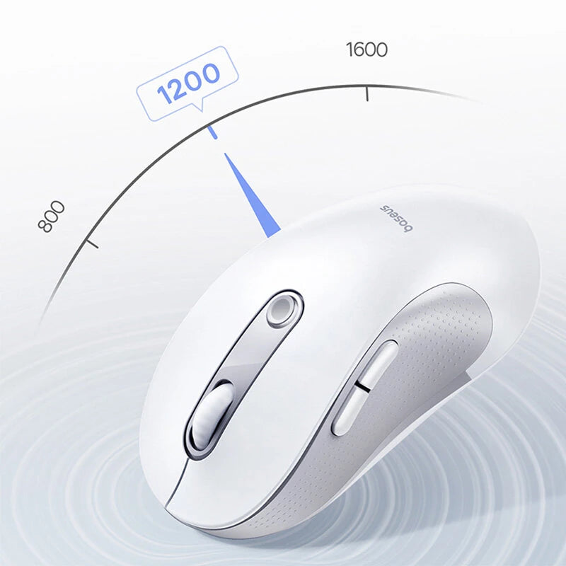 Baseus F02 2.4G Ergonomic Wireless Mouse 1600 DPI Portable Mute Mice for Laptop Computer PC Macbook Office Home