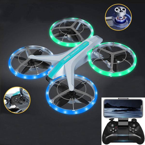 4DRC V33S WiFi FPV with HD Dual Camera Optical Flow Positioning Stunt Tumbling Colorful LED Lights Brushless Grid Full Protection Child Gift RC Toys Drone Quadcopter RTF