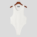 INCERUN Men Tank Top Fashion Simple Solid Color Jumpsuit Vest Male Tanks Sleeveless Summer Streetwear S-5XL