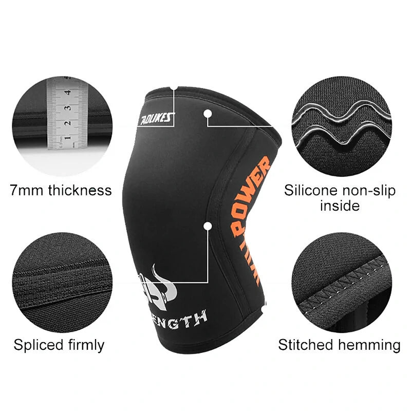 AOLIKES 7mm Neoprene Sports Kneepads Anti-slip Weightlifting Training Knee Pads Support for Women Men