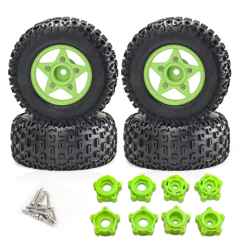4PCS D232 Upgraded Off-Road Tires Wheels for 1/8 1/10 Short Course Truck RC Cars Vehicles Models Parts Accessories