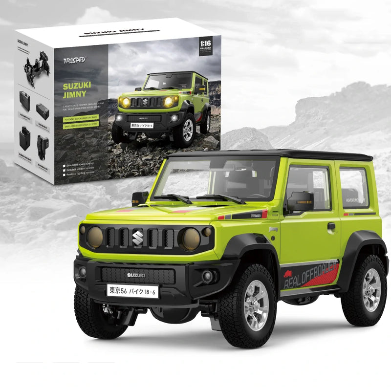 HG HG4-53 TRASPED 1/16 2.4G 3WD RC Car for SUZUKI JIMNY Rock Crawler LED Light Simulated Sound Off-Road Climbing Truck RTR Full Proportional Models Toys