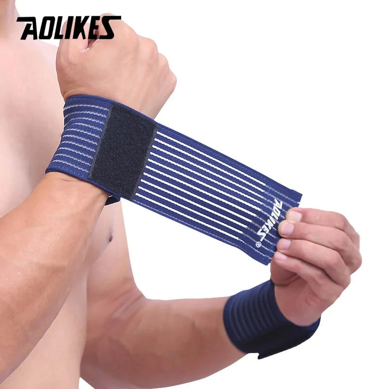 AOLIKES 1PCS Cotton Elastic Bandage Wrist Band Anti-slip Breathable Hand Protection for Weightlifting Ball Games Sports