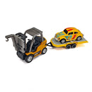 TRASPED HG4-244 RTR 1/64 2.4G Mini RC Car Alloy Forklift with Trailer Remote Control LED Light Sound Engineering Vehicle Desktop Toys Model Collection Gift For Boys