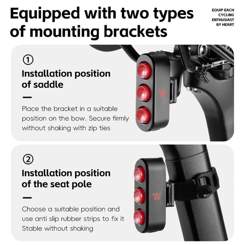 WEST BIKING High Visibility Smart Bike Taillight 100h Long Lasting Power LED IP66 Waterproof Warning USB Charging Brake Rear Light for Road Mountain Night Riding