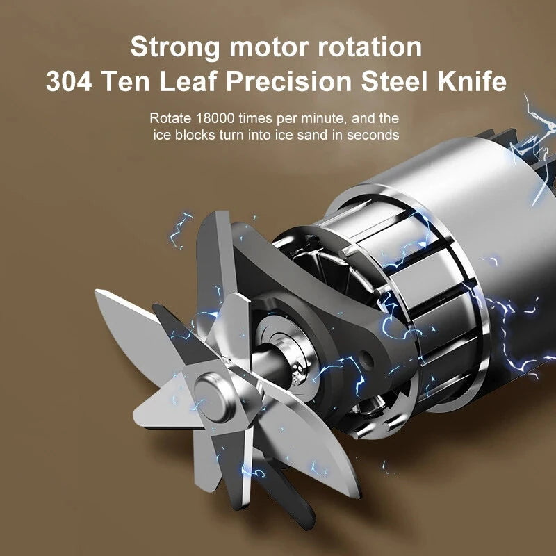 Portable Juicer Blender 350ml With 10 Blades Electric Fruit Juicer USB Charging Lemon Orange Fruit Juicing Cup Smoothie Blender Machine