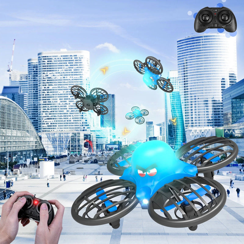 Eachine & FLYHAL F111 Mini Altitude Hold Mode 360 Stunt Tumbling Colorful LED Lights Grid Full Protection Child Gift RC Toys Drone Quadcopter RTF