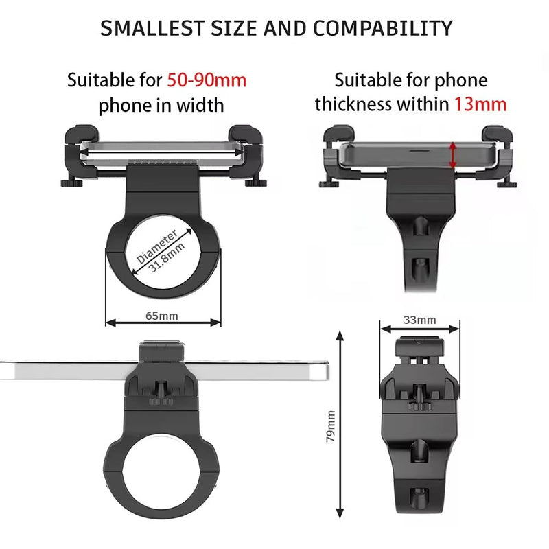 XANES Phone Holder 3.5"-7.0" Universal Phone Stand 360 Rotatable Shockproof Portable Bike Holder Phone Bracket for Bicycle Motorcycle