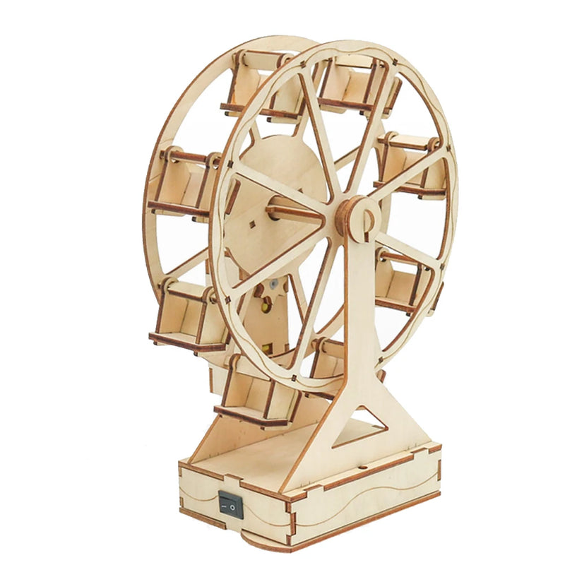 Creative Electric Ferris Wheel Wooden DIY Science Set Puzzle Educational Scientific Experiments Early Education Toys for Children