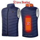TENGOO HV-02C Heated Vest 2 Heating Zones Trible Gears Temperature Level Control USB Charging Warm Electric Heating Jacket for Winter Outdoors Sports
