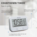 BALDR Waterproof Countdown Thermometer Hygrometer Multifunctional Electronic Thermometer And Hygrometer With Countdown Function Bathroom Clock Thermometer Hygrometer Alarm Reminder