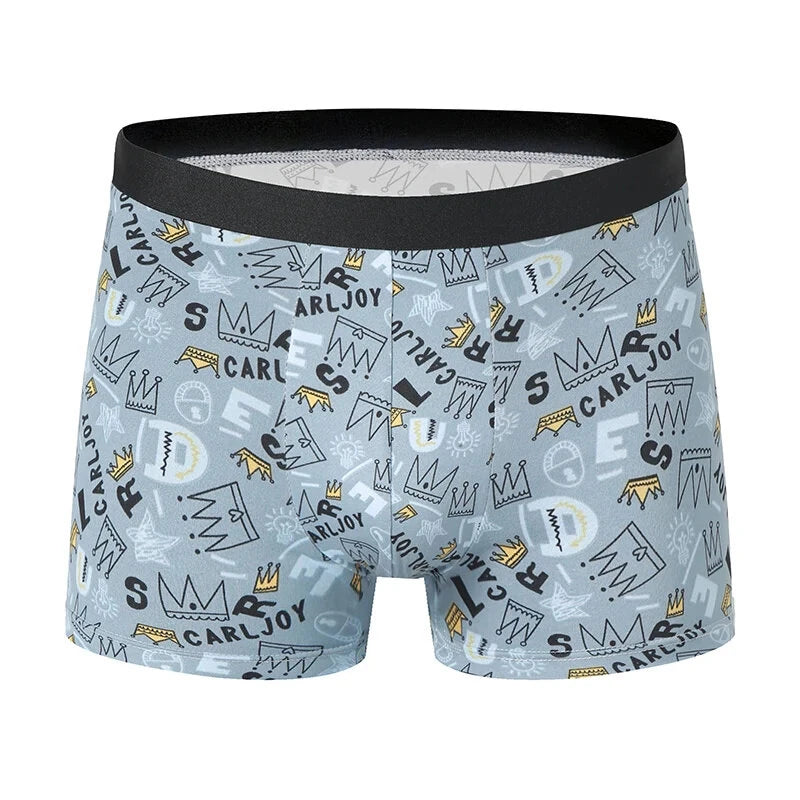 4pcs Men's Fashion Printed Underwear Comfortable And Breathable Men Boxers Briefs Thin Underwear Pants