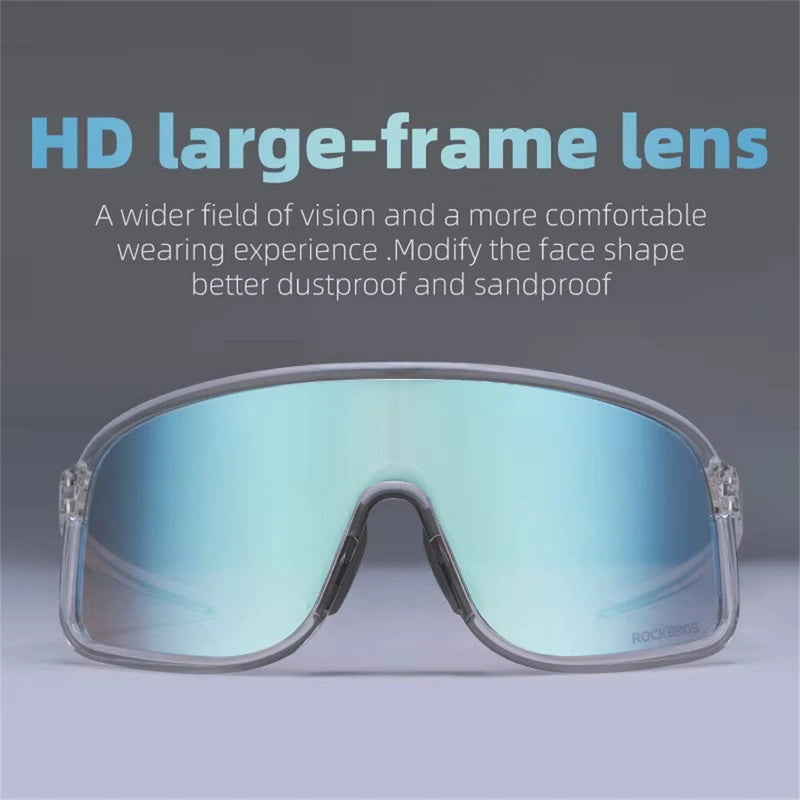 ROCKBROS SP350 Photochromic Cycling Goggles Anti-Fog HD Large-frame Lens Outdoor Sports UV400 Protection Sunglasses