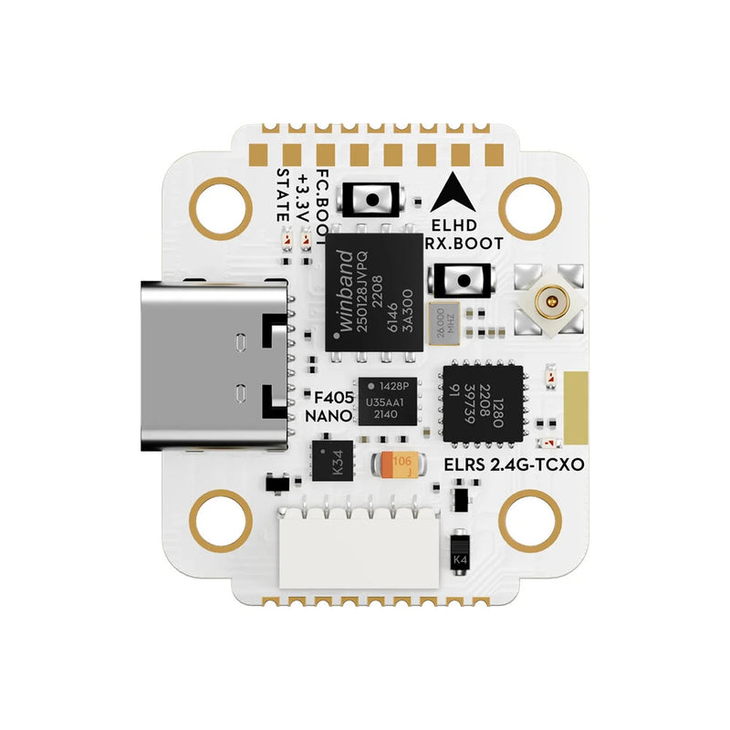 16mm*16mm Flywoo GOKU HEX GN405 Nano HD V3 F4 Flight Controller with TXCO ELRS 2.4g RX & 20A 2-4S ESC Stack for Hexacopter FPV Racing Drone