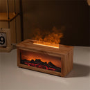 Tevorex Fireplace Aromatherapy Machine 3D Simulation Flame Ambient Light Small Household Wood Grain Air Humidifier Fireplace