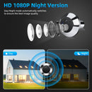Smart Home Tuya 120 Wide Angle Door Peephole Camera 1080P Wireless One Way Intercom Video Eye Motion Detection Wifi Doorbell Camera 5000mAh Battery Work with Alexa&Google