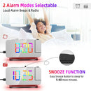 180  Rotation RGB Colorful Night Light Radio Projection Clock Projection Digital Alarm Clock With Night Light 2 USB Output Port 12H/24H FM Radio Time Projector LED Clock
