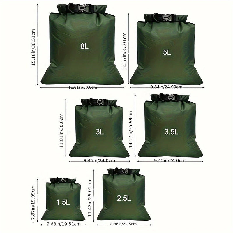 IPRee 6 PCS Outdoor Waterproof Bag Dry Sack for Drifting Boating Floating Kayaking Beach Waterproof Beach bag Long-lasting dry bag