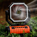 IPRee Camping Portable Desk Fan with LED Light, 20000mAh Battery Rechargeable Quiet Camping Fan, Battery Operated with Hanging Hook for Home Bedroom