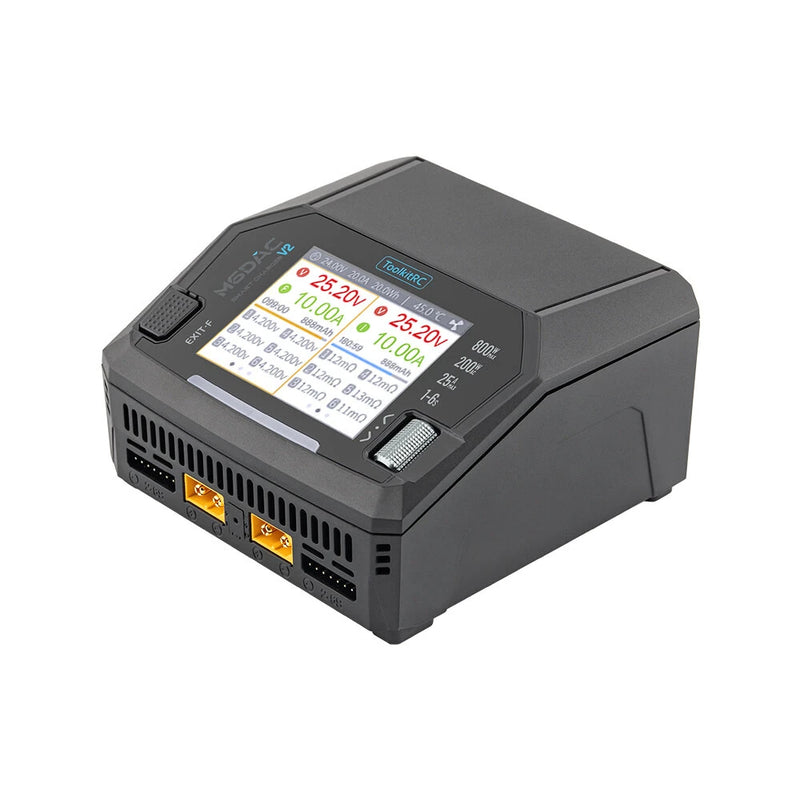 ToolkitRC M6DAC PRO M6DAC V2 18A AC200-300W DC800W Charger IPS 2.8" LCD 320240p for 1-6S LiPo LiHV LiFe Lilon LTO 1-16S NiMH 1-10S Pb Battery