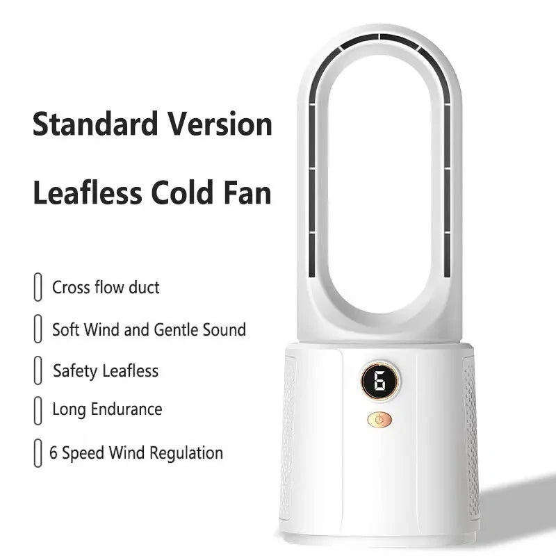 Portable Bladeless Fan With Night Light Spray Air Cooler Air Humidifier Six Speed Wind Adjustment USB Fan Desktop Fan Silent Air Conditioner