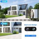 Hiseeu 4MP+4MP Dual Lens PTZ POE IP Camera 8X Zoom Full Color Night Vision 2-Way Audio H.265+ IP65 Waterproof CCTV Security Video Surveillance Camera