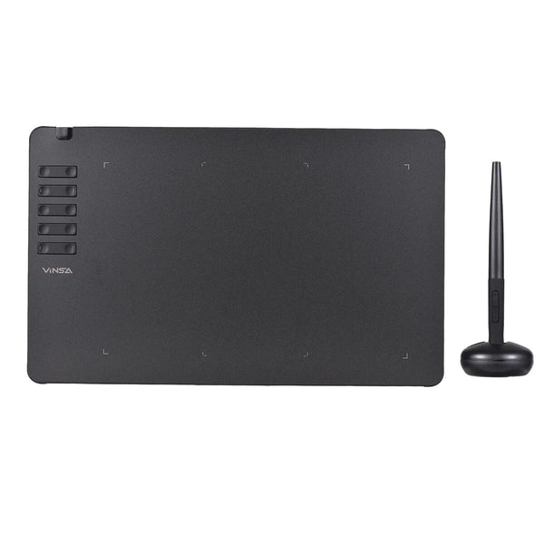 VINSA T906 Graphics Drawing Tablet with 10 Physical Shortcut Keys 250x156mm Sensing Area 8 Pen Nibs Art Creation Sketches with 8192 Levels Pressure Battery-free