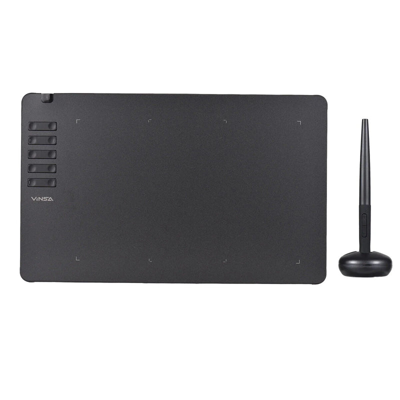 VINSA T906 Graphics Drawing Tablet with 10 Physical Shortcut Keys 250x156mm Sensing Area 8 Pen Nibs Art Creation Sketches with 8192 Levels Pressure Battery-free