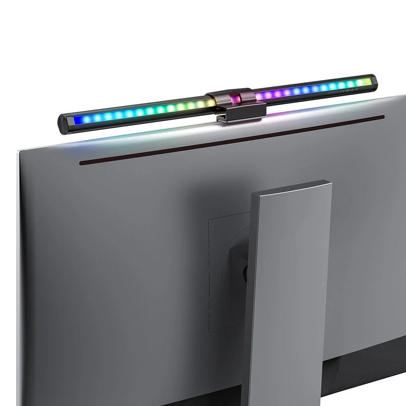 BlitzWolf BW-CML2 RGB Gaming Monitor Light Bar Dual Light Source 300-1000Lux Adjustable Cool/Mix/Warm Light Color Temperature Eye Protection Anti-Glare USB e-Reading Light Touch Control for Home Office PC Computer