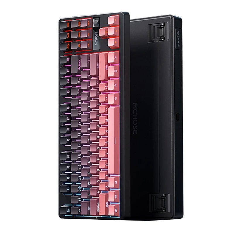 MCHOSE G87 Tri-mode Mechanical Keyboard with Knob 87 Keys Gasket Structure Hot Swappable RGB 10000mAh Battery Wired 80% Layout Customized Gaming Keyboards