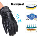 TENGOO USB Electric Heated Thermostatic Gloves Waterproof PU Touchscreen Heated Gloves Winter Motorcycle Riding Hand Warm Gloves