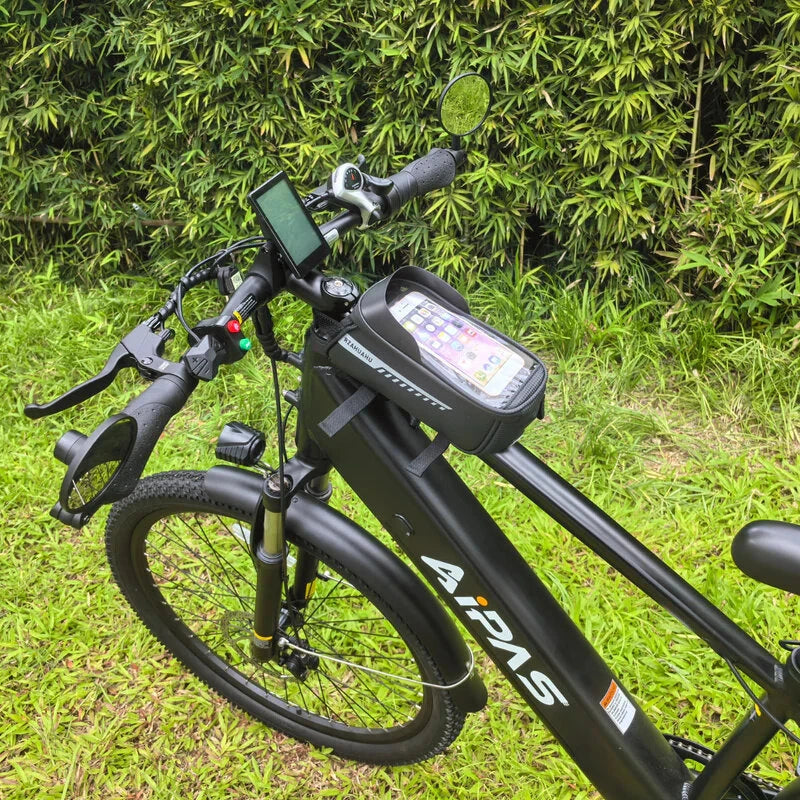 RZAHUAHU Bicycle Bag Frame Front Tube Cycling Bike Phone Mount Bag Waterproof Phone Case Holder 6.5 Inches Touchscreen Bag Accessories with Reflective Strip