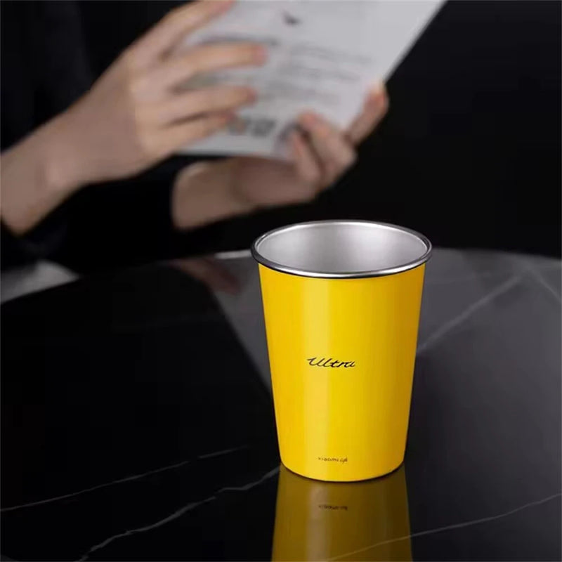 Xiaomi 2PCS 350ml Stainless Steel Tumbler Mini Portable Whiskey Cups Office and Gym Mugs Eco-Friendly Water Bottle for Home Office Outdoor Camping