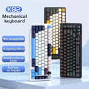 K82 Type-C Wired Mechanical Keyboard with Knob 75% Layout PCB Hot Swappable Backlight 82 Keys Multifunctional Gaming Keyboard