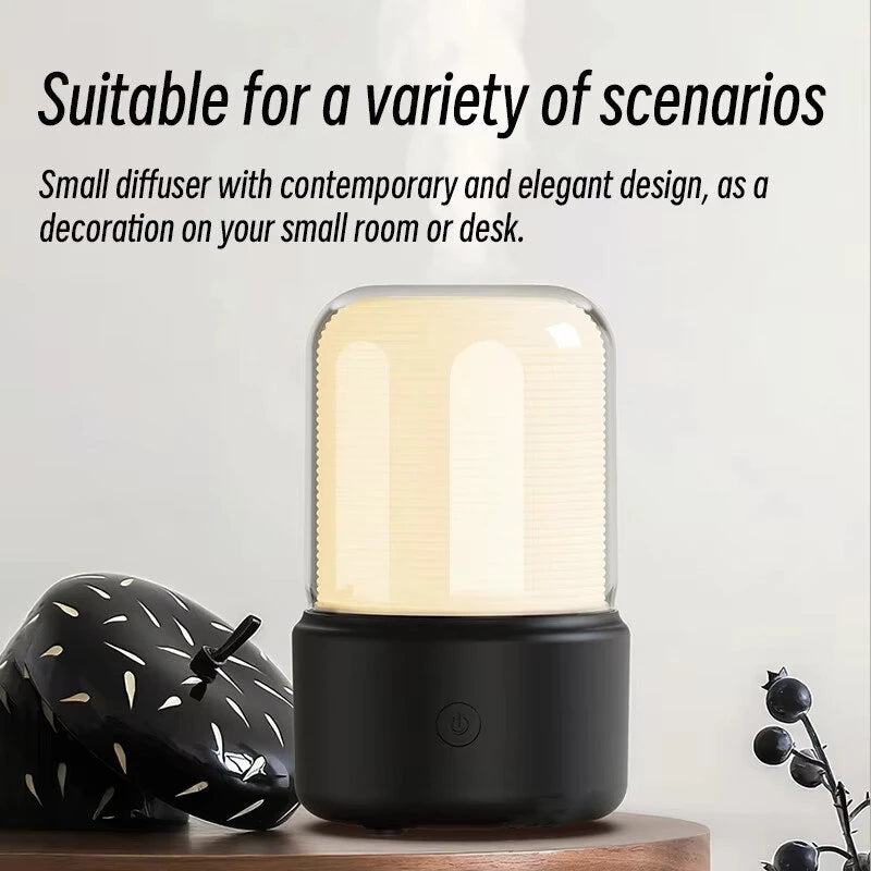 Kinscoter Aroma Diffuser Essential Oil Diffuser Usb Portable Air Humidifier Warm Color Night Light For Home Bedroom Desktop