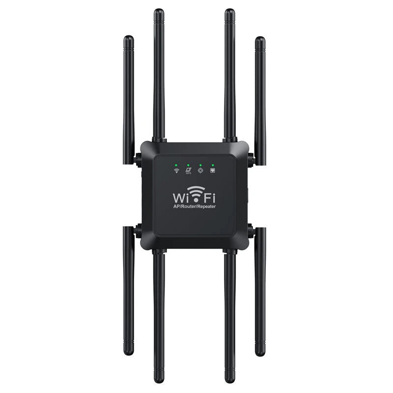 300M WIFi Repeater Wi-Fi Amplifier 802.11N 2.4GHz Wireless Signal Booster Smart Power Extender with 8 Antennas for Office Home Easy Setting