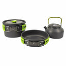 2~3 Person Camping Tableware Aluminum Nonstick Cookware Outdoor Cooking Pan Supplies Kettle Pot Pan Bowl Hiking Trip Picnic
