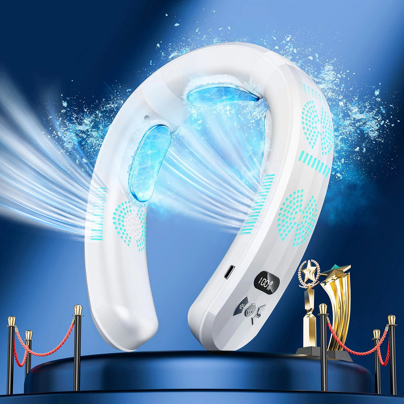 Portable 3 Mode Wearable Air Conditioner with 360 Airflow Coverage 6000mAh Rechargeable USB Charging Lightweight Perfect for Outdoor Activity Travel Office