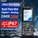 ABBREE AR-880 10W DMR Dual Time Slot Digital Walkie Talkie High Power 512 Channels 2.4 Inch Color Screen VHF UHF IP67 Waterproof Amateur Two Way Radio