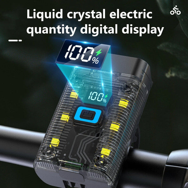 BIKIGHT Bike Headlight 1200mAh Battery Dual Distance Beam Design Waterproof 4 Light Modes Type-C Fast Charge Power Display Bicycle Front Light Flashlight for Cycling