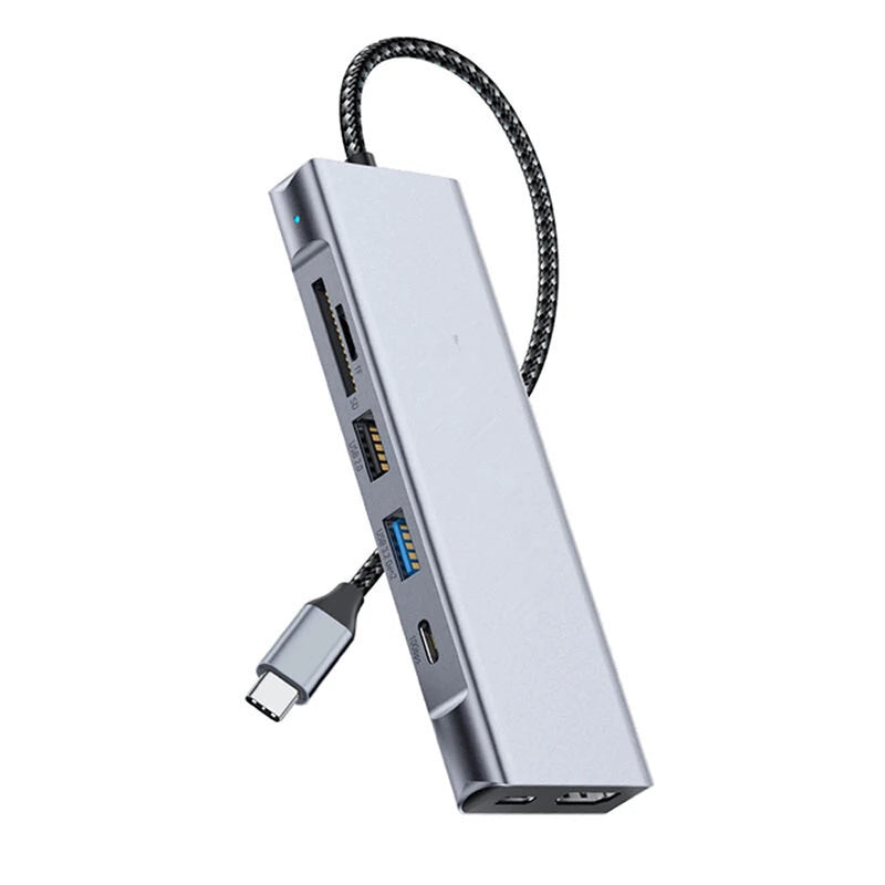 ESSAGER 8-in-1 Docking Station with Disk Storage USB 2.0 USB 3.2 Gen 2 10Gbps USB-C Data PD100W USB-C 4K@30Hz HD SD/TF Card Reader Slot Multiports M.2 SSD USB Hubs Splitter for Phone TV Tablet Laptop