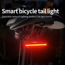MEROCA Super V Smart Brake Sensing Bike Taillight 500mAh Battery 6 Lighting Modes IPX5 Waterproof Type-C Rechargeable Bicycle Rear Light