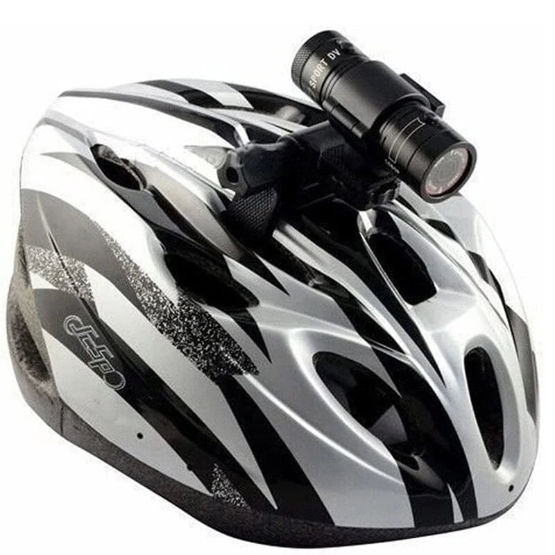 XANES 1080P Bicycle Helmet Camera 120 Wide Angle Bicycle Sports Camera IPX6 Waterproof Mini Motorcycle Helmet Camera Car Video Recorder Outdoor DV Video Camera