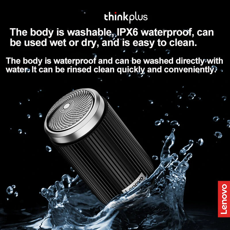 Lenovo Thinkplus ES10 Rechargeable Mini Electric Shaver IPX6 Waterproof Level 350mAh Batterye Capacity Wet and Dry Dual Use