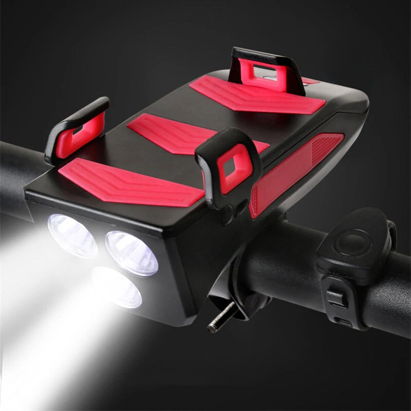 4in1 4000mAh Bicycle Lights USB LED Rechargeable MTB Road Bike Waterproof Cycling Front Headlights Lamp