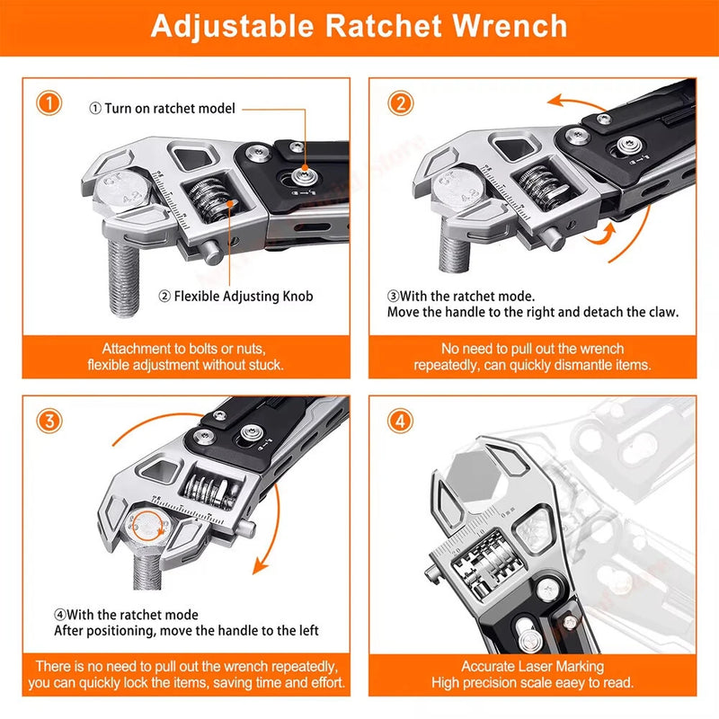 NexTool W4 Multitool Wrench 11-In-1 Adjustable Wrench Pliers Hand Tools Screwdriver Wooding Saw Wood Working Tools