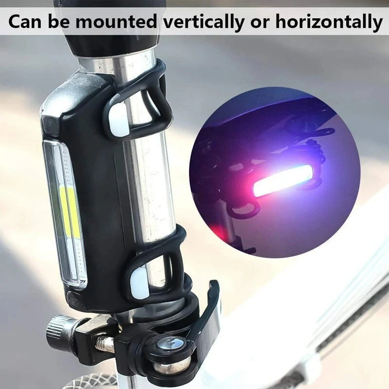 Cansses Bike Taillight 500mAh Battery 7 Light Modes USB Rechargeable Waterproof Lightweight Bicycle Rear Light for Night Cycling